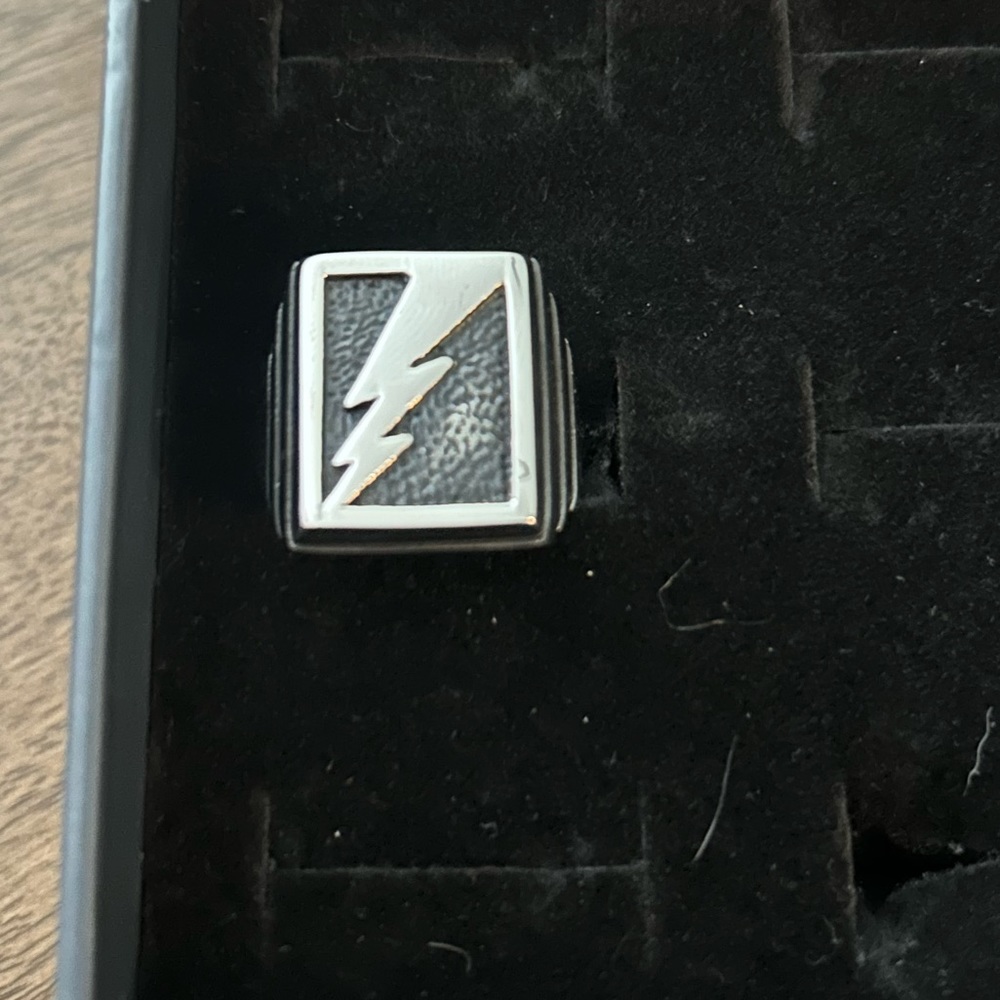 Gothic Jewelry Lightning Bolt Ring Size 9